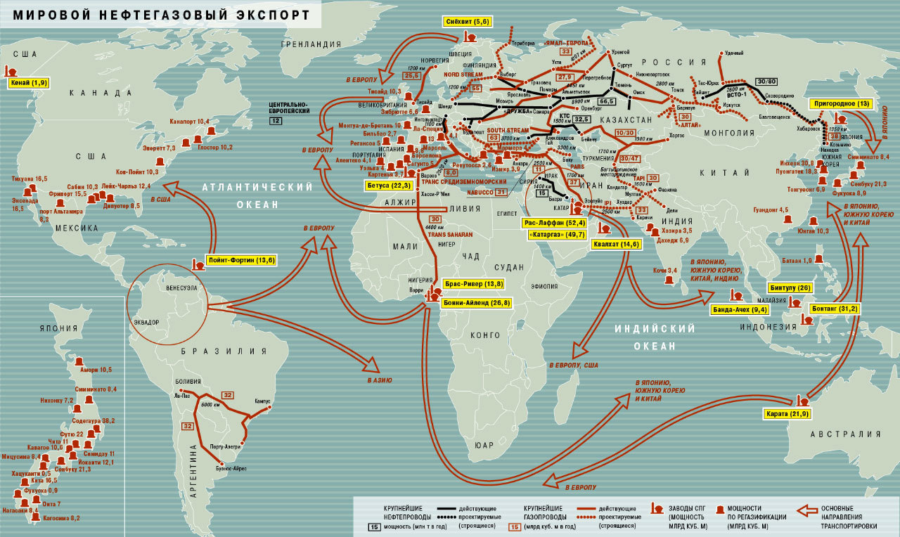 Карта нефтепроводов россии в европу