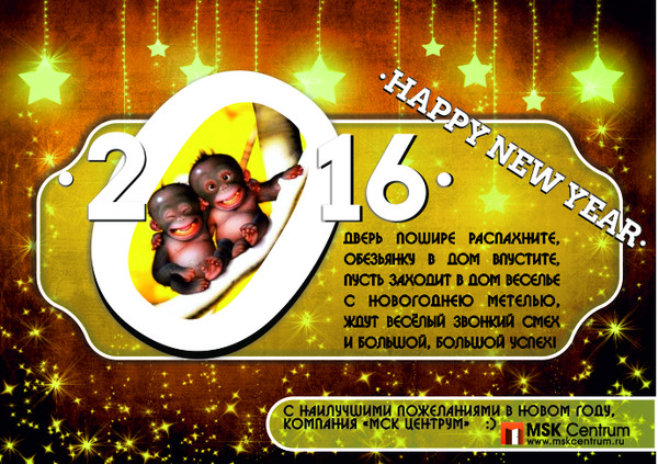 Поздравляем Вас с новым годом и желаем процветания в новом году и чтобы в 2016 году осуществились все задуманные планы!