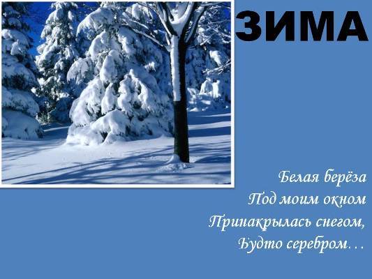 Третий класс русский язык проект зимняя страничка